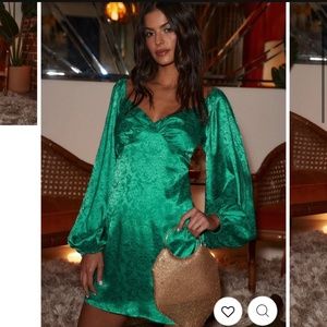 Hope Emerald Jacquard Mini Dress